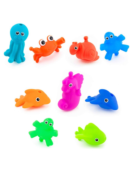 Set de 9 Criaturas Marinas Sassy Snap y Squirt - 6+ Meses