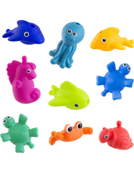 Set de 9 Criaturas Marinas Sassy Snap y Squirt - 6+ Meses