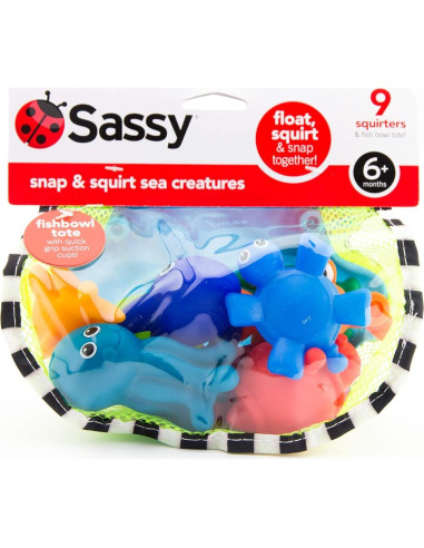 Set de 9 Criaturas Marinas Sassy Snap y Squirt - 6+ Meses