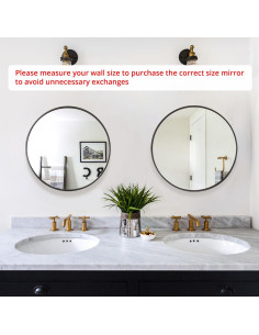 Espejo Circular Negro Fabuday 50.8 cm para Pared - Decoración Moderna 2