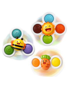 Juguetes de baño sensorial ROHSCE con ventosa giratoria 3 piezas