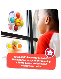 Juguetes de baño sensorial ROHSCE con ventosa giratoria 3 piezas 2