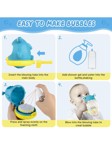 Juguete de Baño Tiburón Yingbei con Accesorios para Burbujas