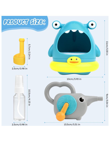Juguete de Baño Tiburón Yingbei con Accesorios para Burbujas