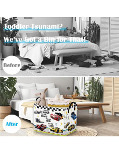 Cesta de Bebé Plegable Runtoo 36L Multicolor Rectangular 2