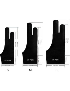Guante de Dibujo XP-PEN de 2 Dedos para Tableta Gráfica M Negro 2
