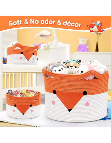 Cesta de Almacenamiento para Bebés AXHOP 3 Pack Algodón 50.8x35.1cm