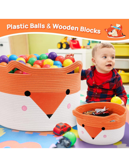 Cesta de Almacenamiento para Bebés AXHOP 3 Pack Algodón 50.8x35.1cm