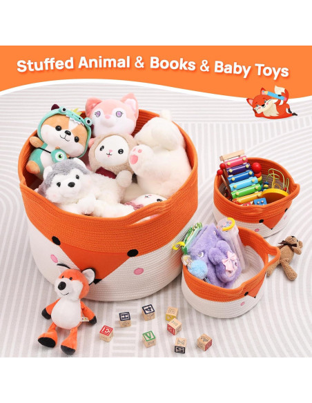 Cesta de Almacenamiento para Bebés AXHOP 3 Pack Algodón 50.8x35.1cm