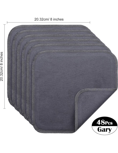 48 Pañuelos de Tela Reutilizables para Bebés SmoothNovelty 20x20cm