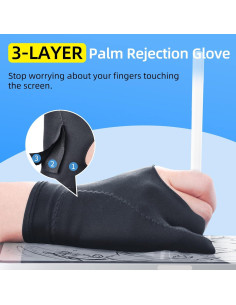 Guante de Dibujo GUUGEI para Tableta Táctil 3 Capas Universal 2