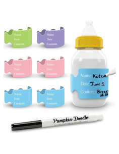 Etiquetas para Biberones Pumpkin Doodle Multicolor Reutilizables