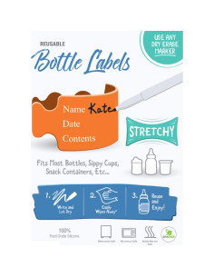 Etiquetas para Biberones Pumpkin Doodle Multicolor Reutilizables 2