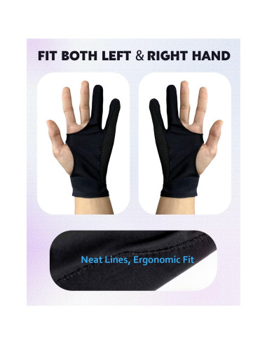 Guantes de Dibujo Digital AmberVec - 2 Paquetes, Tamaño M