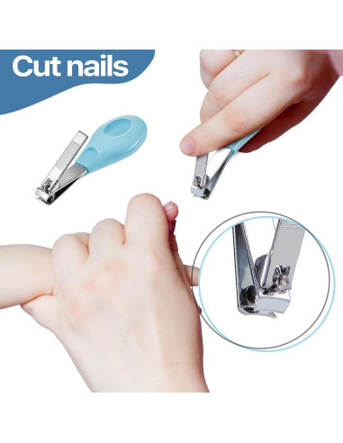 20 Cortauñas para Bebés Leriton Azul Acero Inoxidable