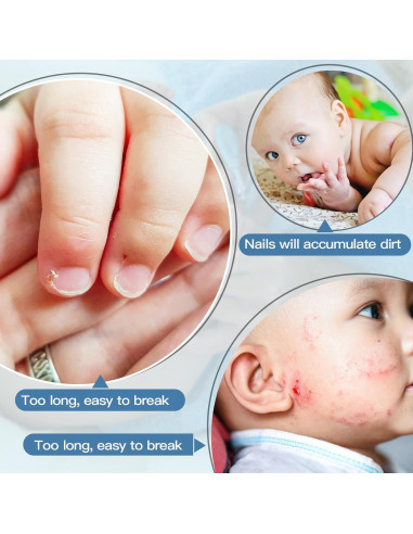 20 Cortauñas para Bebés Leriton Azul Acero Inoxidable