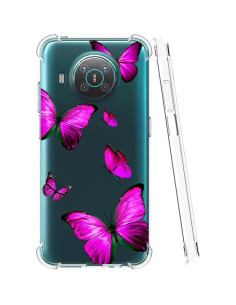 Funda TPU Transparente para Nokia X10/X20 - Mariposa Rosa 2