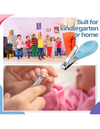 20 Cortauñas para Bebés Leriton Azul Acero Inoxidable