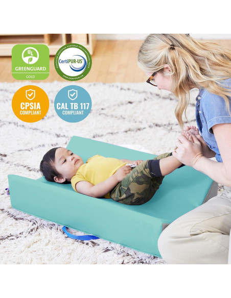 Cambiador Contorneado ECR4Kids SoftZone Verde Agua 130.8x55.9cm