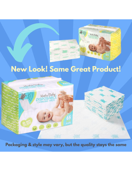 Almohadillas Desechables Vesta Baby 65 - 60.5x56.9 cm - Absorbentes e Impermeables