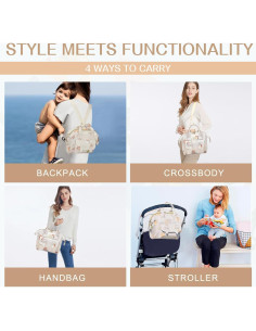 Bolsa de Pañales Compacta 4 en 1 Mama Animal Blanco Off 2