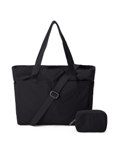 Bolsa de Pañales Tote Negra con Compartimentos 47x15.7x33 cm