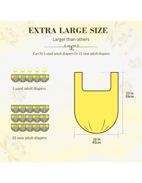 Bolsas de Desecho para Pañales Adulto Dergik 45x59cm 96 Unidades