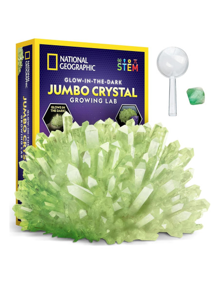 Kit de Crecimiento de Cristales Jumbo National Geographic - Cristal Gigante que Brilla en la Oscuridad