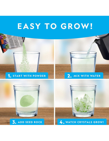 Kit de Crecimiento de Cristales Jumbo National Geographic - Cristal Gigante que Brilla en la Oscuridad