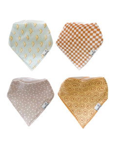 Copper Pearl Paquete de 4 Baberos de Algodón Ajustables Vance