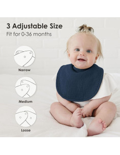 Set de 8 Baberos de Muselina MairMore para Bebés Unisex 2