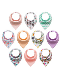 Baberos Bandana de Algodón Little Tots - 4 a 10 Piezas Unisex