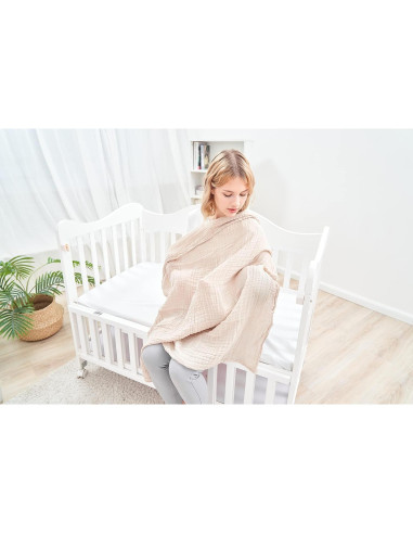 Mantas de Muselina CottCare 100% Algodón Verde 100x100 cm