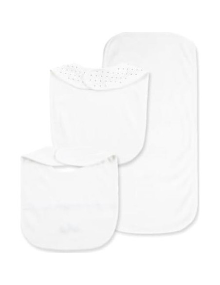 Set de 3 Baberos y Paño Little Me Algodón Suave Set de 3 Baberos y Paño Little Me Algodón Suave