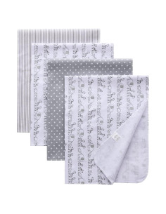 Mantas de Franela para Bebé Gina Era 100% Algodón 4 Pzs 76x76 cm