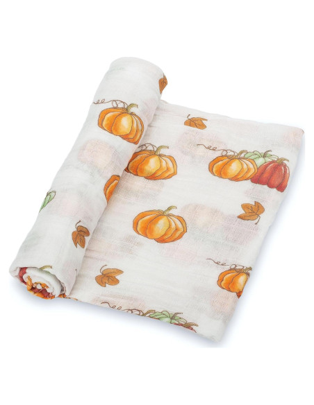 Manta para Bebé LollyBanks 120x120 cm Muselina Algodón Calabaza