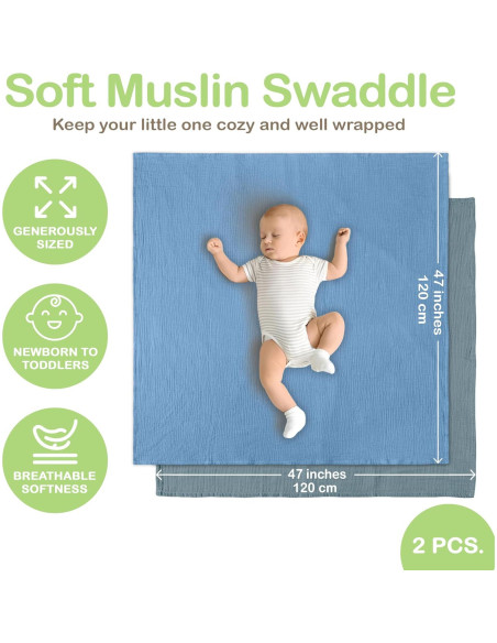 Manta de Muselina Algodón Orgánico Infancie 119x119 cm Transpirable