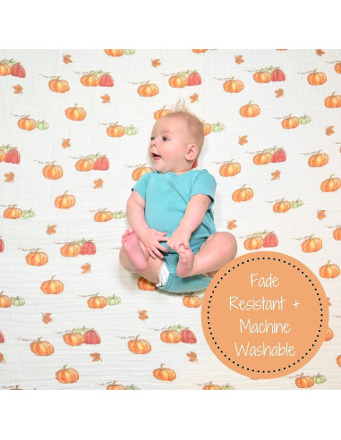 Manta para Bebé LollyBanks 120x120 cm Muselina Algodón Calabaza
