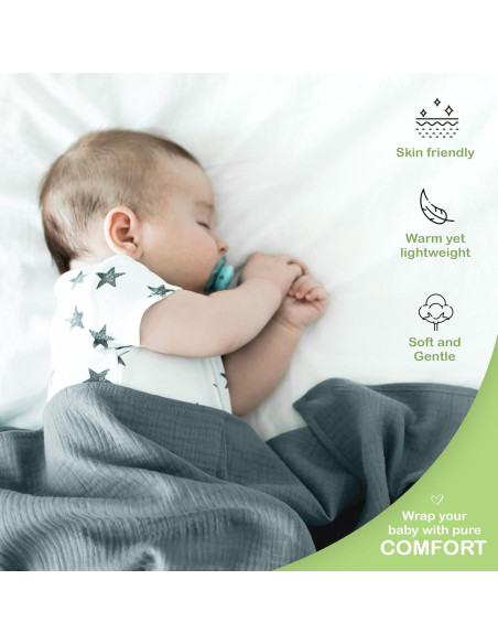 Manta de Muselina Algodón Orgánico Infancie 119x119 cm Transpirable