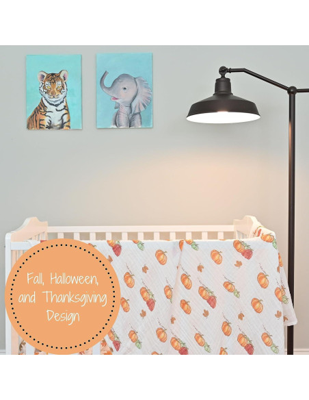 Manta para Bebé LollyBanks 120x120 cm Muselina Algodón Calabaza