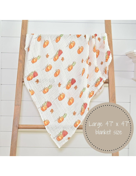 Manta para Bebé LollyBanks 120x120 cm Muselina Algodón Calabaza