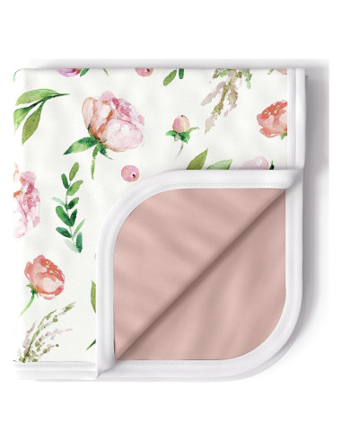 Manta Premium para Bebés PobiBaby 127x127 cm Rosa Floral