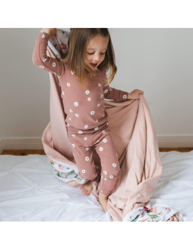 Manta Premium para Bebés PobiBaby 127x127 cm Rosa Floral