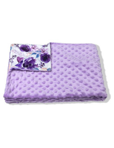 Manta de felpa suave Yufiova BBK01 floral 101.6x76.2 cm púrpura