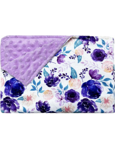 Manta de felpa suave Yufiova BBK01 floral 101.6x76.2 cm púrpura 2