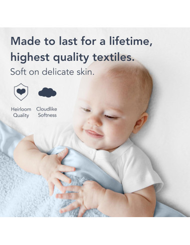 Manta de Bebé Little Giraffe Chenille 73.66x88.9cm Azul