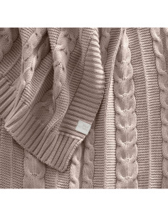 Manta de Punto de Cable para Bebé BOLL & BRANCH - Rosa 100% Algodón Orgánico 2