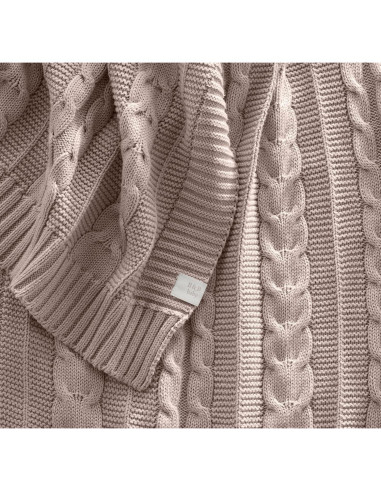 Manta de Punto de Cable para Bebé BOLL & BRANCH - Rosa 100% Algodón Orgánico