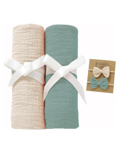 Paquete de 2 mantas de muselina okdiy 120x120 cm algodón orgánico