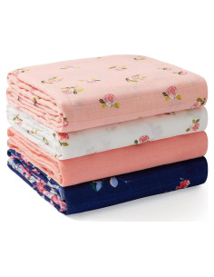Mantas de Muselina Momcozy 120x120 cm Pack 4 Floral Suaves